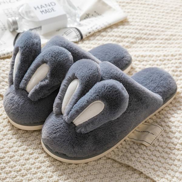Dammtofflor med söta motiv, platta tofflor med rund tå, halkfria inomhusskor, mysiga och bekväma skor Dark blue EU38 39