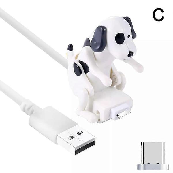 Hvid (C) type-c$Rogue hund datakabel hvalpe ladekabel egnet til Android telefon USB herreløs hund datakabel