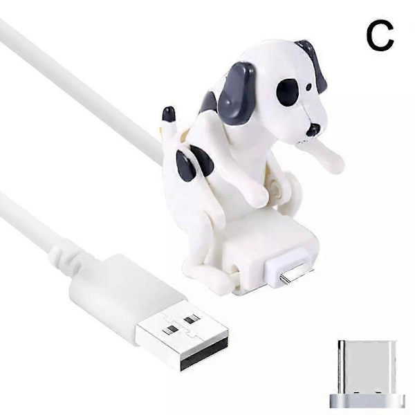 Hvit (C) type-c$Rogue hund datakabel valpe ladekabel egnet for Android telefon USB løshund datakabel