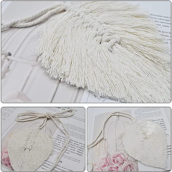 2 Stykker Gardinbindere Boho Gardinholder Blade Bomuld Macrame Gardinholder