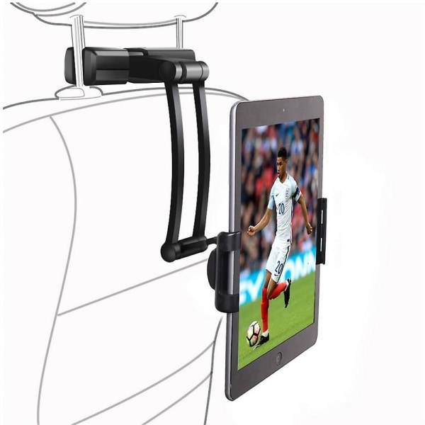 Auton tablettiteline, auton iPad-teline 360 asteen pyörityksellä, yleismallinen tablettipääntukiteline kaikille 5\"-13\" iPadeille