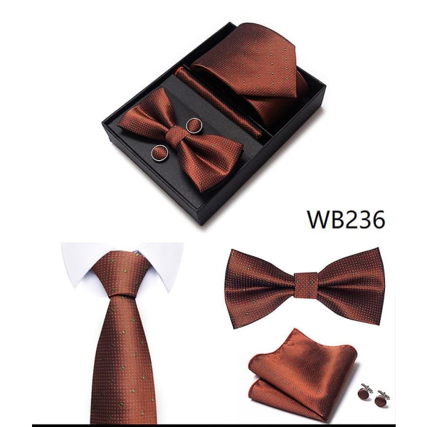 Herr slips fluga kostym presentförpackning 6-delad kostym slipsrem Business formell bröllopsslips WB236