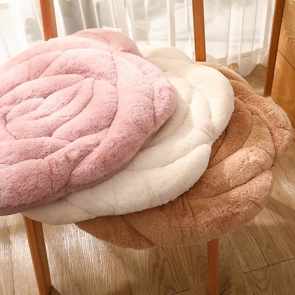 Mjuk och mysig sittdyna, plyschros sittdyna sittkuddar Beige 55X55cm