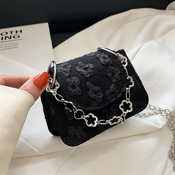 Mini Chain Hand Bill Of Lading Axelväska Liten Fyrkantig Väska Dam Axelväska black