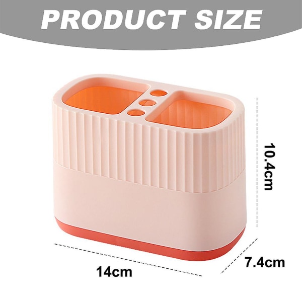 Penholder til skrivebord, blyantholder skrivebordsopbevaringsboks, makeup børsteholder til piger, 14*10.4*7.4cm Light Pink