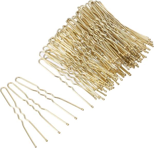 U-formade hårnålar, hårnålar med bulle med låda, 100-pack Acsergery-present (6 cm/2,36