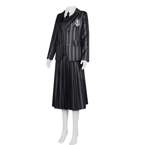 Børne Voksen Skoleuniform Cosplay Kostume Jakke Kjole Halloween Outfit Black 2 Adult-M