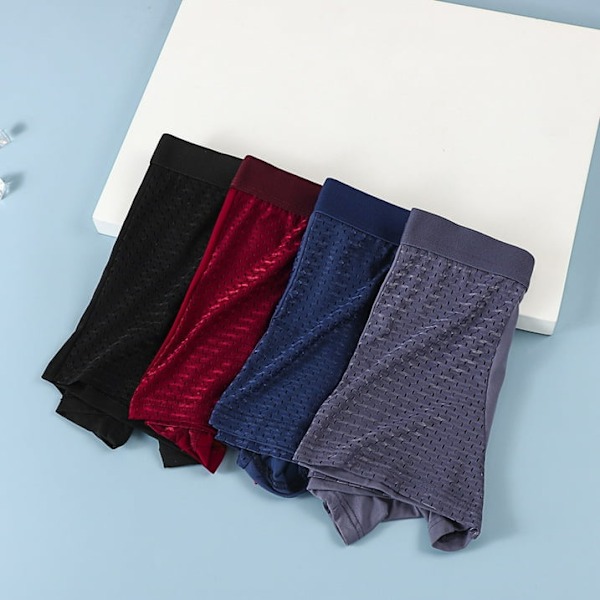 4-pak Nye Bambus Fiber Boxershorts - Herre Bambus Viskose Boxer Briefs Åndbart Fugttransporterende Undertøj XL