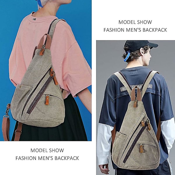 Canvas Axelväska - Liten Messenger Bag Axel Fritidsryggsäck Män Och Kvinnor black