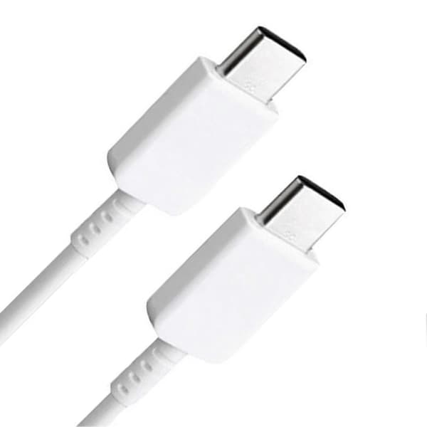 Typ C till Typ C Kabel PD Snabbladdning Flexibel Typ C Datakabel för Android för Note 10 Telefon 1m Vit