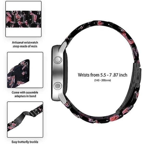 Kompatibel med Galaxy Watch 3 Rem 45 mm 46 mm Harts Passar 20 mm klackar Snabbkopplingsrem