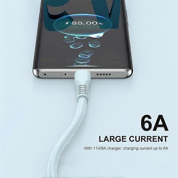 ENKAY 2m Candy Farve Silikone Datakabel USB til Type-C 6A Høj Strøm Hurtig Opladningsledning Y82 Black