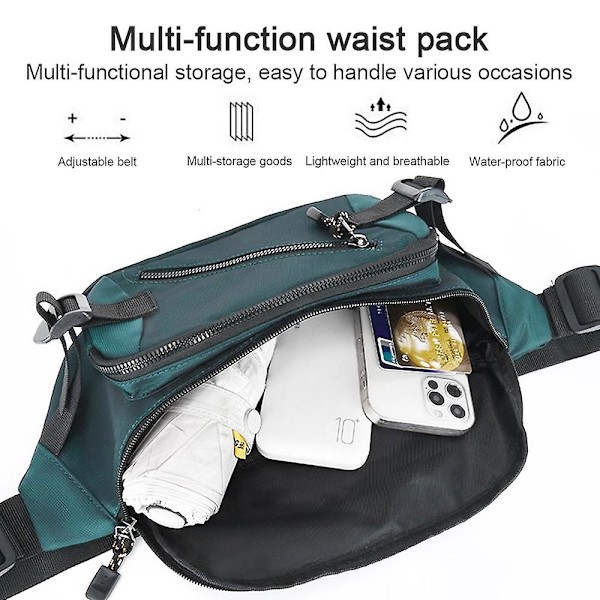 Casual Canvas Bag Bryst Liten Ryggsekk Brystveske Herre Skulderveske Messenger Bag green