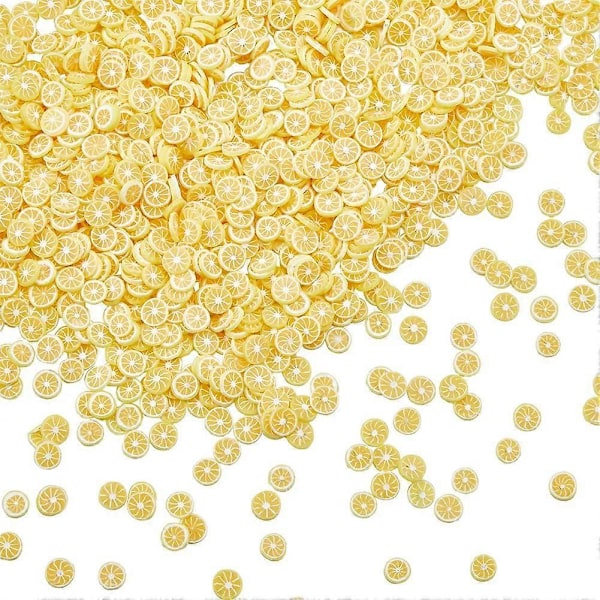 1 Ask 100G Apelsinbitar Charms Frukt Cabochons Bulk Gul Rund Polymerlera Flatback Frukter Strö Dekorationer Cabochon för Scrapb