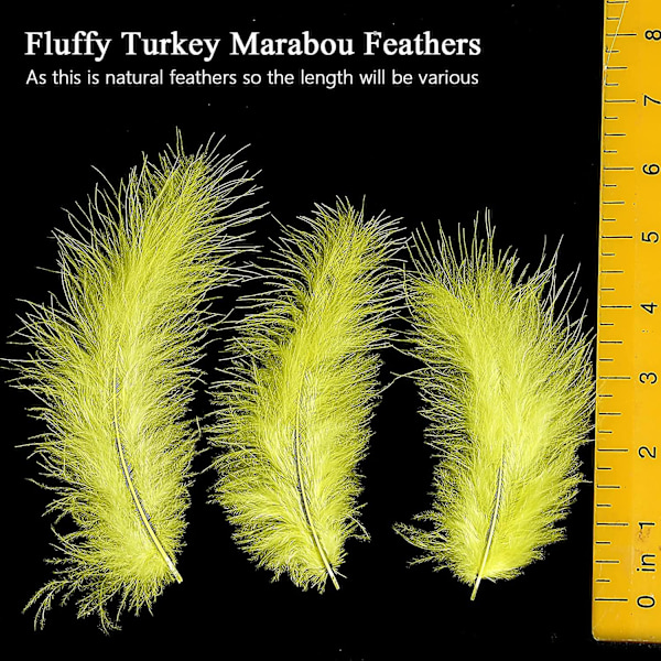 100 stk. bløde kalkun Marabou fjer 10-15 cm til håndværk drømmefanger dekoration naturlige bløde kalkun Marabou fjer, gul