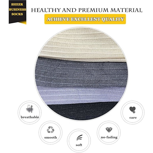 10 Par Herre Ultratynne Dress Sokker Silke Gjennomsiktige Business Sokker Myke Nylon Arbeidsbukser Sokker Midt-legg