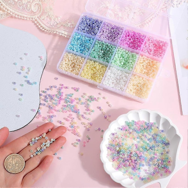 1 Ask 156G 8/0 Glasfrö Pärlor 3mm Frö Pärla Glas Mini Ponny Pärlor Glas Frö Pärla Bulk Pärlor Glas Distans Pärlor Lösa Pärlor för Smyckestillverkning DIY