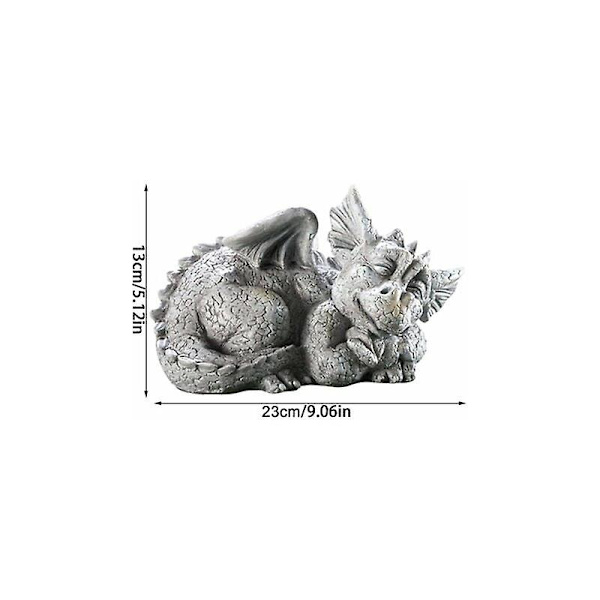 Drakträdgårdsstaty i harts, drake heminredning staty Dungeons and Dragons Fantasy Art, 23*13*14cm