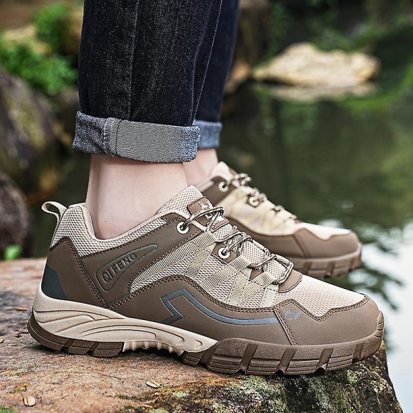 Vandringsskor för män och kvinnor, låga sneakers för utomhusvandring, trekking och promenader 3D863 Brown EU 41