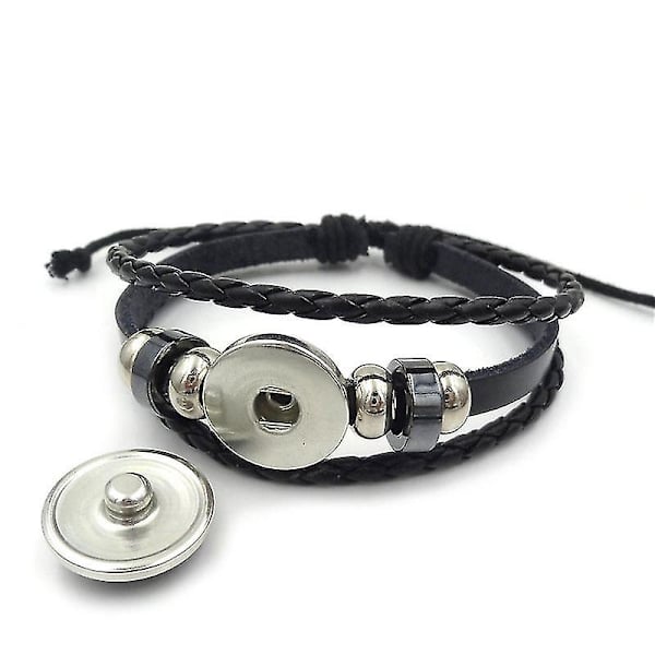 Cartoon söt Naruto armband svart läder färgglada ädelsten armband för barn 10