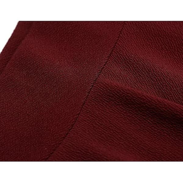 Kvinders Plettet Miniskørt, Solid Ruffle Lingeri Skørter Med Shorts Red 3XL