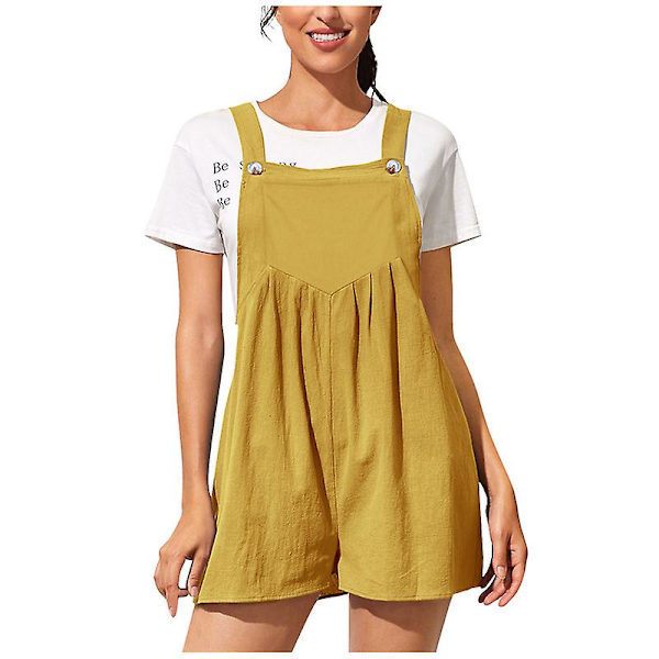 Dame Ærmeløs Justerbar Overalls Jumpsuit Yellow M