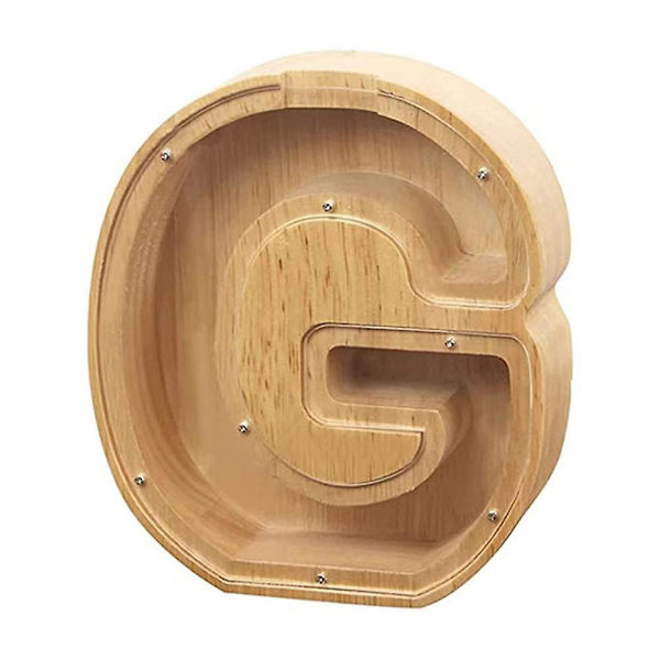 Träbokstavs spargris G