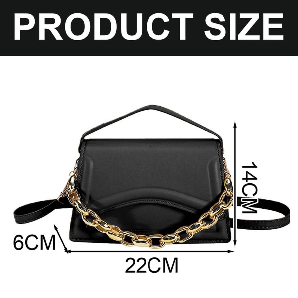 Dam axelväska retro klassisk plånbok PU läder clutch handväska magnetlås. black