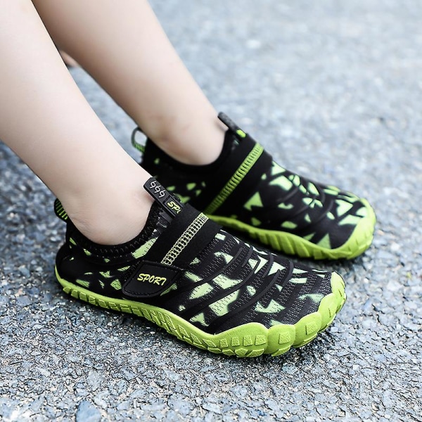 Barne-sneakers, hurtigtørkende, slip-on vannsko for strand eller vannsport, yogasko -13 Green EU 35