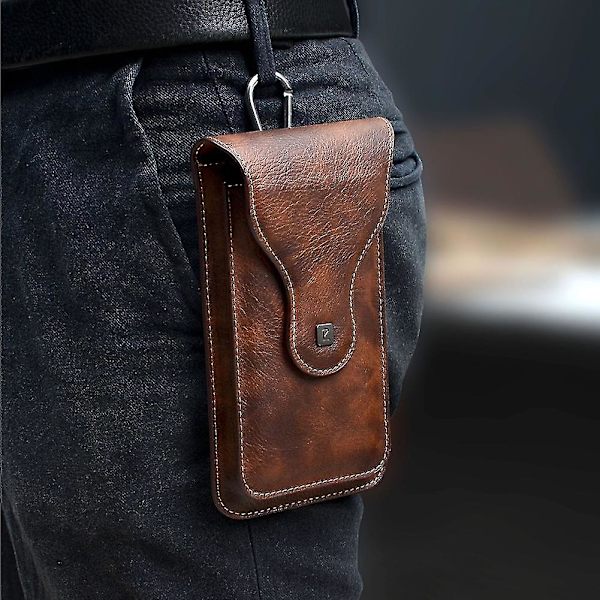 Mobiltelefon Bältesväska Herr Midjeväska Universal Bältesväska Holster Fodral Passar Brown