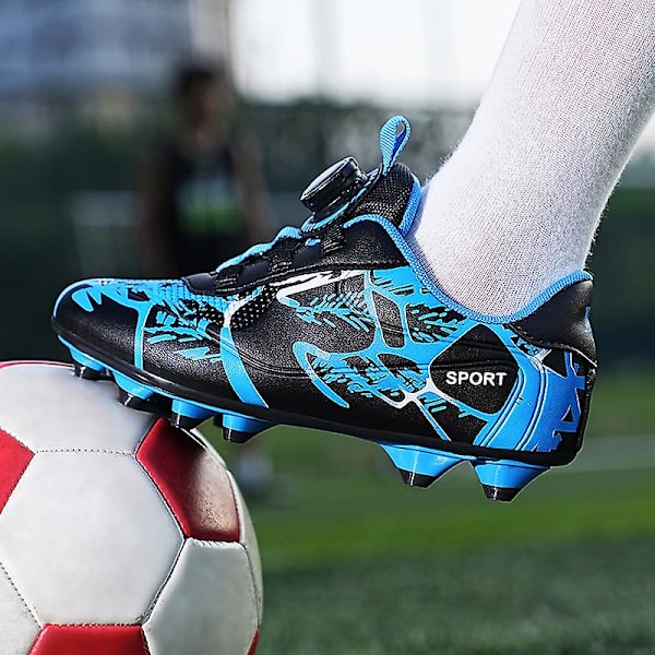 Barnungdomar Turf Fotbollsskor Skor Inomhus Fotboll Casual Utomhus Sport 3F306 Blue EU 32