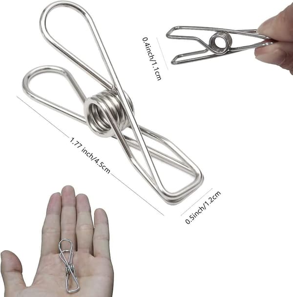 100 Stykker Klesklyper i Rustfritt Stål, Rustfrie Klesklyper, Multifunksjonelle Klesklyper for Hjem og Kontor, Etc.