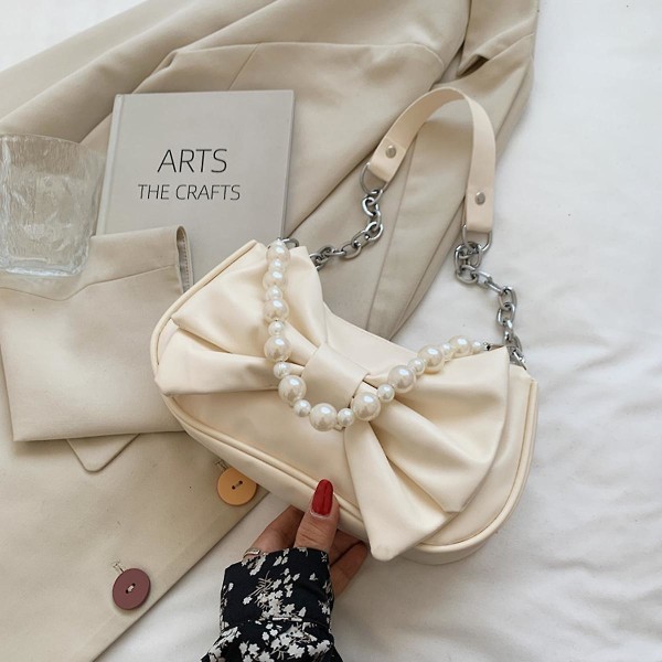Dames Liten Messenger Bag Mote Lær Lett Håndveske Skulderveske beige