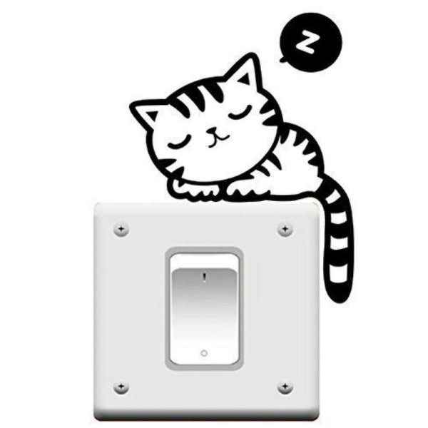 Light Switch Wall Sticker - Sleeping Cat Design - Populärt resultat