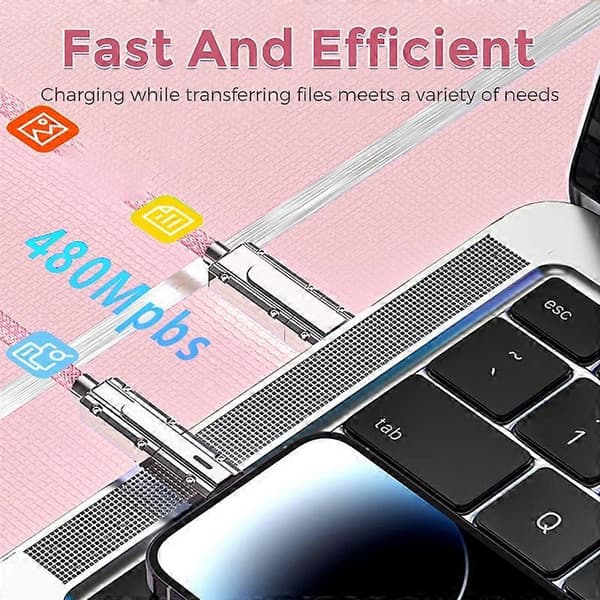 AHASTYLE XC04 1m PD 27W Datakaapeli USB-A/Type-C - Type-C/IP Latauskaapeli - Vihreä Pink
