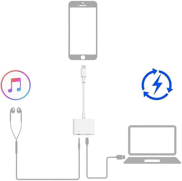 Lightning til 3,5 mm hovedtelefonstikadapter til iPhone, understøtter alle iOS - Hvid
