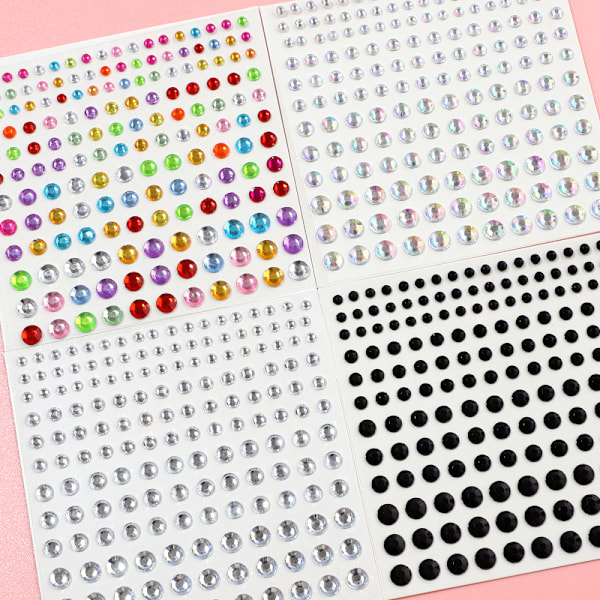 Ansiktsjuveler Glitter, Ansiktsrhinestone Havfrue Juveler Ansiktsklistremerker Sett, Selvklebende Krystall Regnbue Diamanter Øyne Ansikt Kropp Midlertidig
