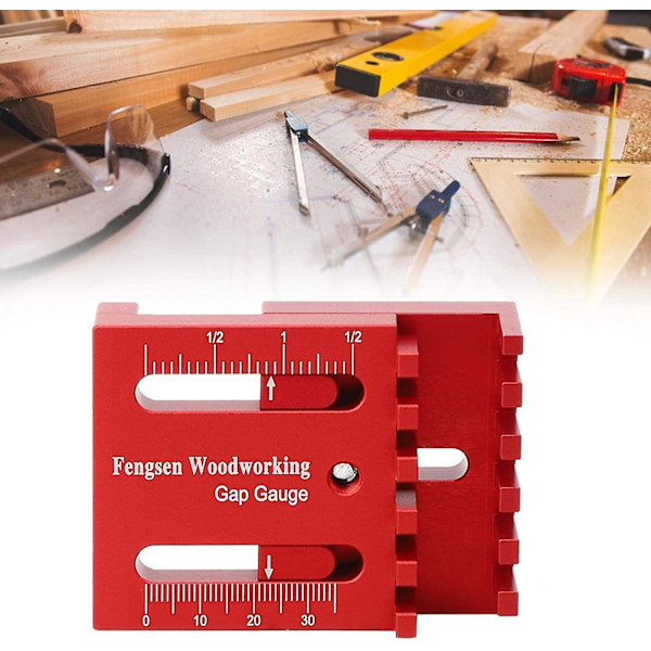 Gap Gauge, Träbearbetning Gap Gauge, Aluminiumlegering Djupmätningslinjal, Sågtand Linjal Markering Verktyg