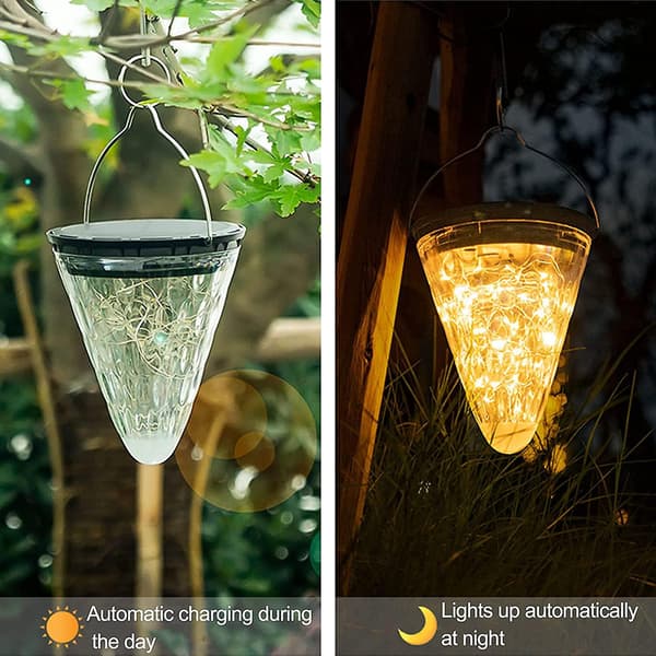 Solcellehengelykter, Solcellehagelampe, Utendørs Solcelle LED-lys