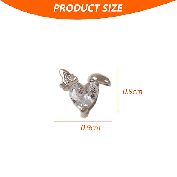 10 st 3D kanin nagelcharms strass diamanter glitter roterbar nagelkonst kanin metall charms design för nagelkonst dekoration diy hantverk tillbehör style2