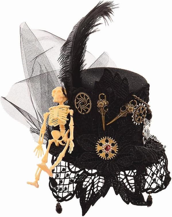 Victorian Steampunk Mini Top Hat Hårklämma för Kvinnor (d) M