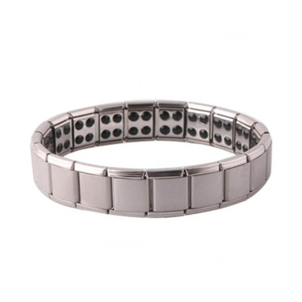 Mode Herre Armbåndsur i Rustfrit Stål Charm Armbånd Magnet Germanium Sundhedsarmbånd