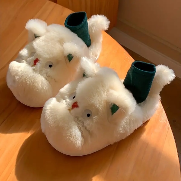 Ihanat uudet lämpimät kotitossut, pyöreäkärkiset pehmeät ja pörröiset slip-on-tossut, pehmoiset mukavat sisätossut EU38 39
