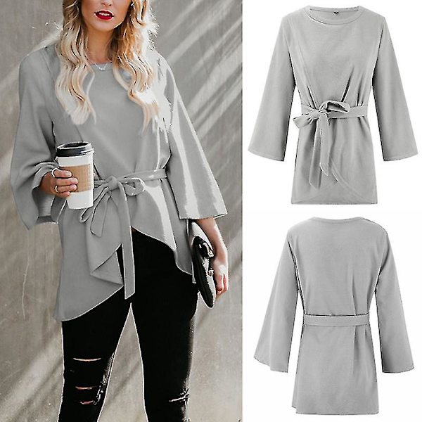 Dame Høst Vinter Kåpe Rund Hals Cropped Erme Fuskepels Ensfarget Kåpe 2XL C