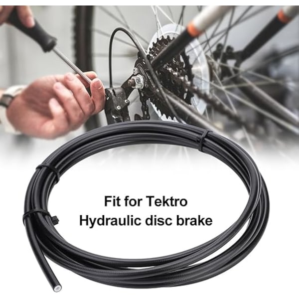 3 m 5,4 mm cykel-hydraulisk bromsslang-set, svart cykel-hydraulisk skivbromsslang med 4 olivförbindelseinsatser, lämplig för TEK-TRO hydrauliska