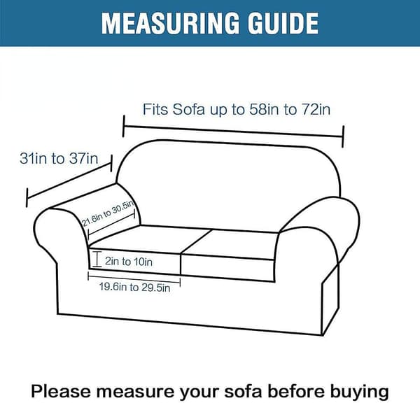 Elastisk Vanntett Sofatrekk, 1 Del, Spandex, Jacquard Elastisk Sofatrekk Med Sklisikre Skum blue 2 Sitzer
