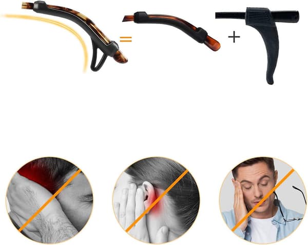 Brille Ørepude - Skridsikre Briller Øregreb Ærme - Silikone Bløde Briller