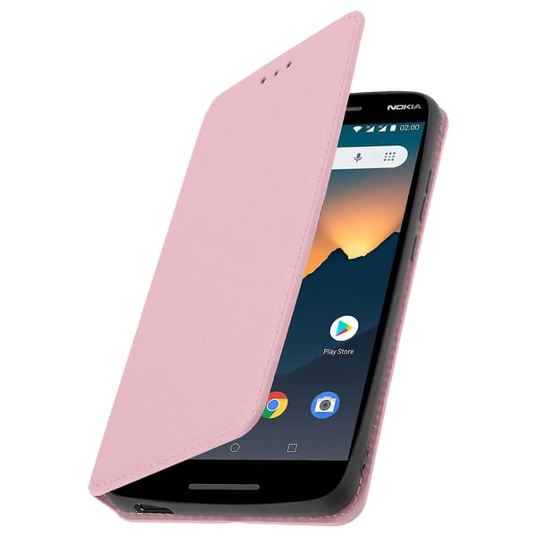 Slim Case, Classic Edition stativfodral med kortfack för Nokia 2.1 - Rosa Guld