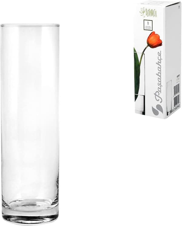 Flora Rak Vas 26 Cm, Glas, Transparent, 26cm