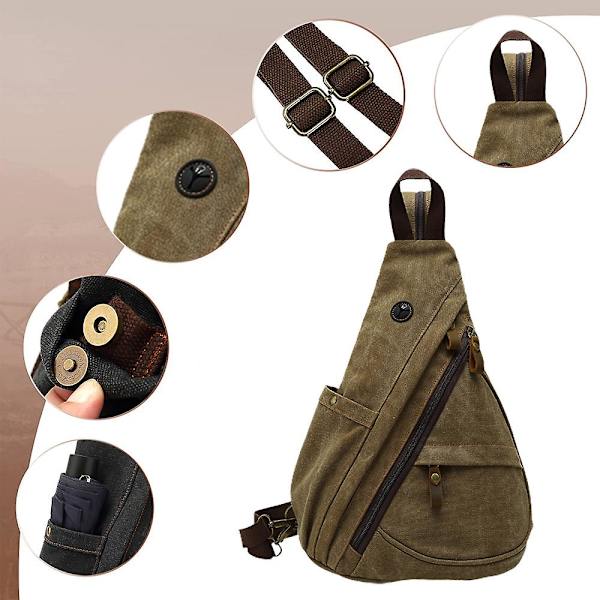Canvas Axelväska - Liten Messenger Bag Axel Fritidsryggsäck Män Och Kvinnor brown